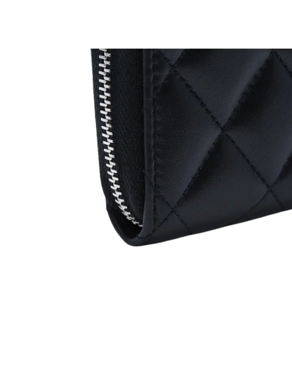 Chanel Classic Zip Coin Purse CC Logo Lambskin Black